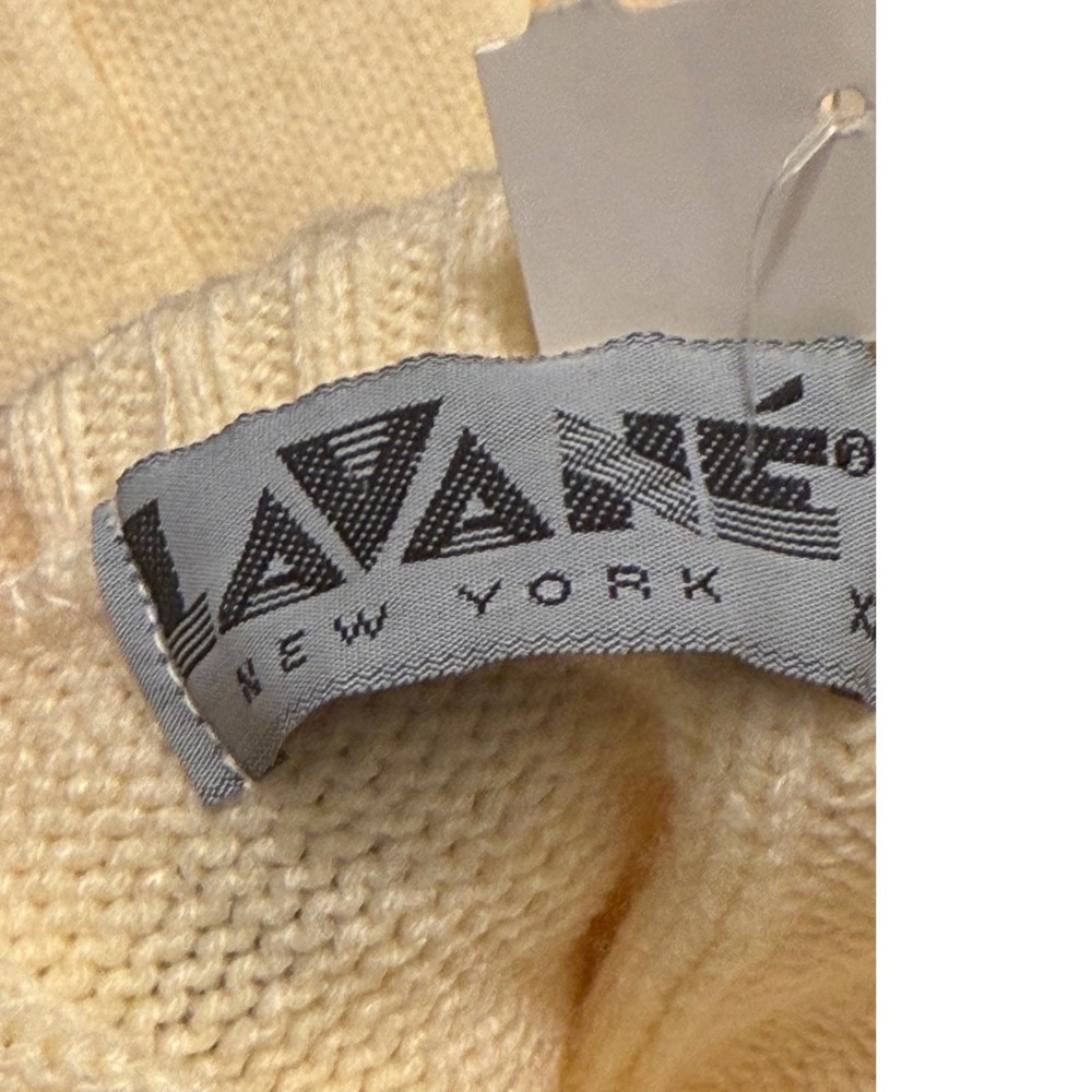 LAVANE New York Mens XXL Cream Navy Striped Turtleneck Sweater‎ Pullover - Picture 4 of 5